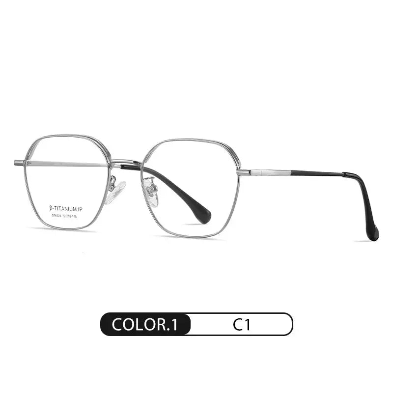 Women's Polygon Full Rim Titanium Prescription Glasses 6224 — view 5 | Rx Spectacle