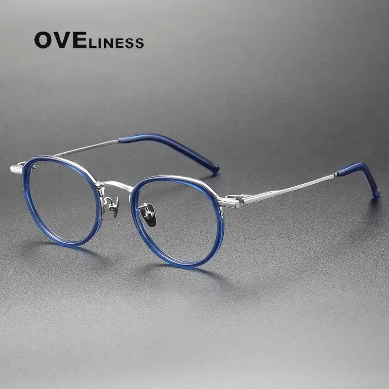 Unisex Oval Full Rim Titanium Prescription Glasses 369430 — view 6 | Rx Spectacle