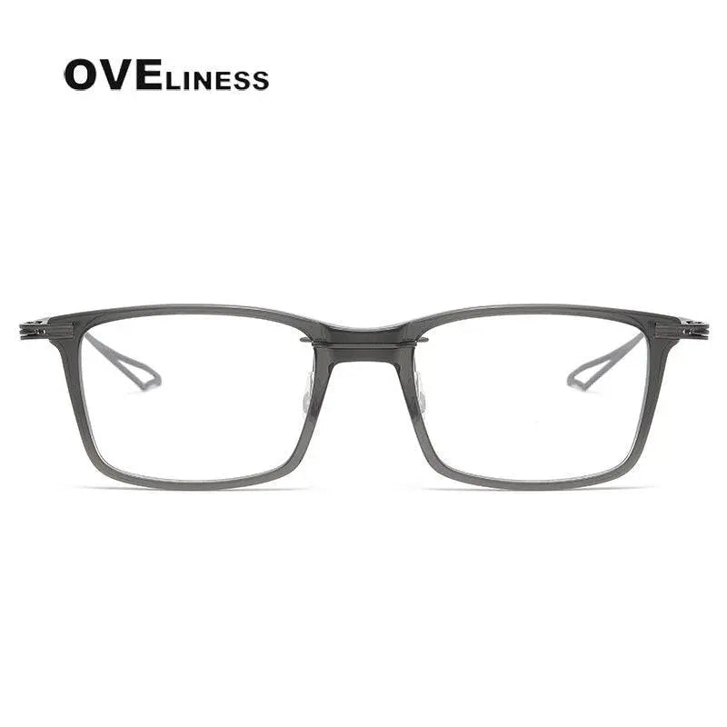Unisex Square Full Rim Titanium Prescription Glasses — view 9 | Rx Spectacle