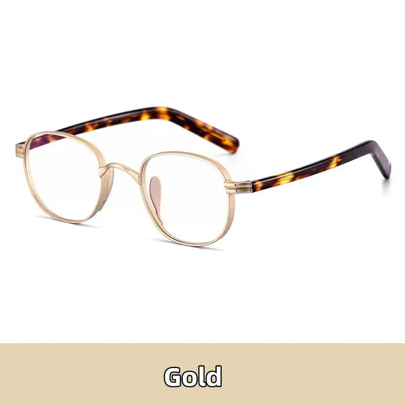 Unisex Round Full Rim Titanium Reading Glasses 8017 — view 9 | Rx Spectacle