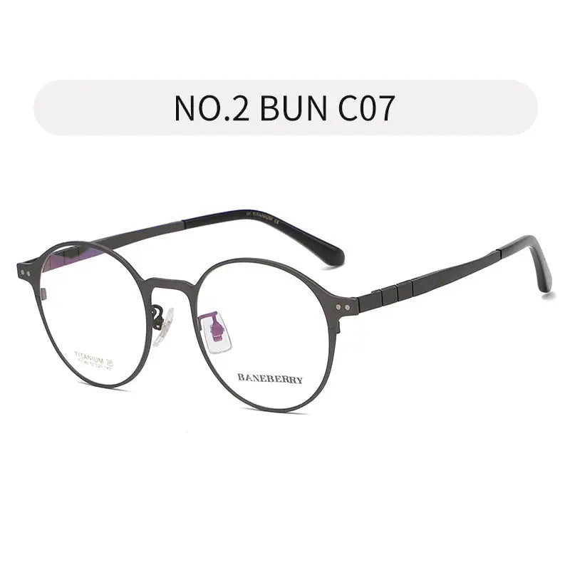 Unisex Round Full Rim Titanium Prescription Glasses 671080 — view 3 | Rx Spectacle
