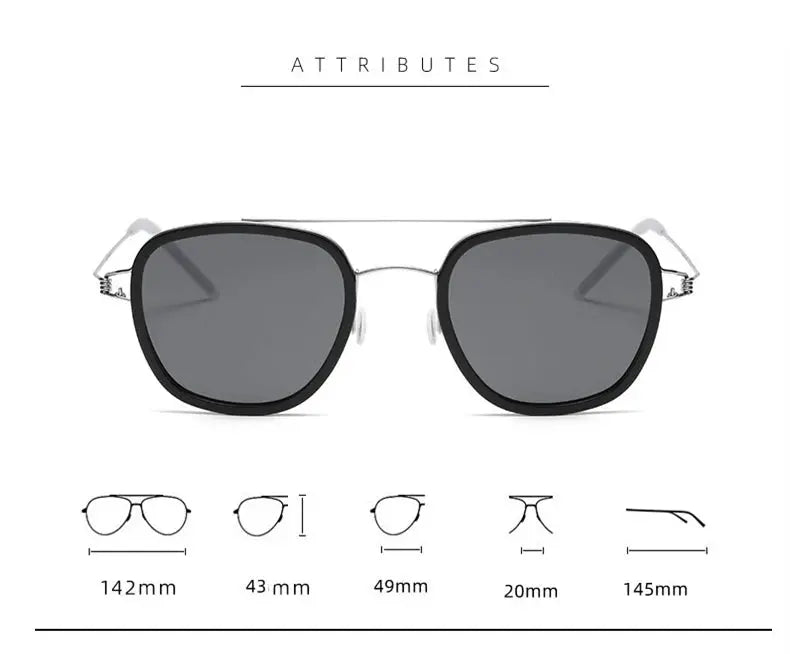 Unisex Square Full Rim Titanium Double Bridge Prescription Glasses 8205 — view 12 | Rx Spectacle