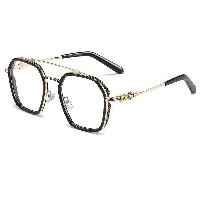 Men's Square Full Rim Titanium Prescription Glasses 55132 — view 5 | Rx Spectacle
