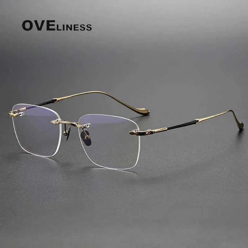 Women's Square Rimless Titanium Prescription Glasses 380956 — view 3 | Rx Spectacle