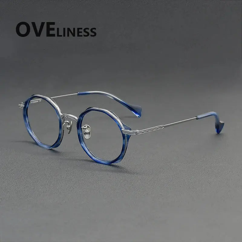Women's Round Full Rim Titanium Prescription Glasses 926007 — view 4 | Rx Spectacle