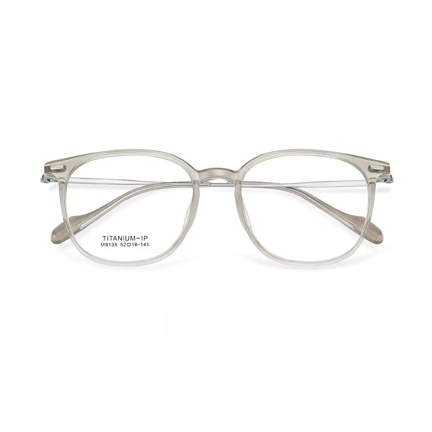 Unisex Square Full Rim Titanium Prescription Glasses M8138 — view 9 | Rx Spectacle