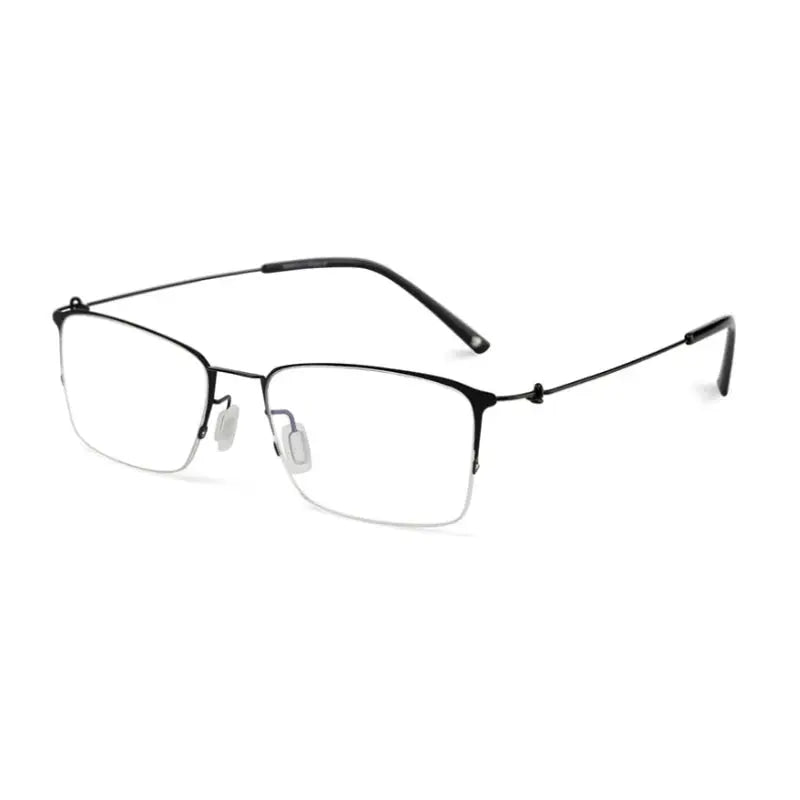 Unisex Square Semi-Rimless Titanium Screwless Prescription Glasses 68203 — view 5 | Rx Spectacle