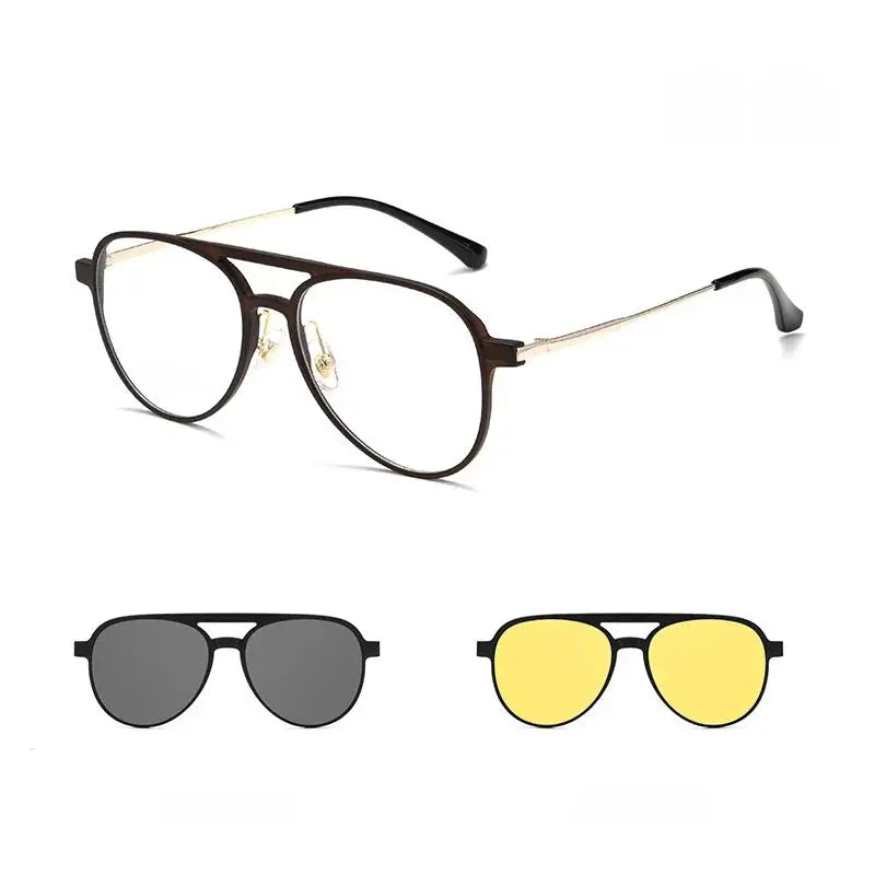 Women's Round Full Rim Titanium Clip-On Prescription Glasses 930077 — view 4 | Rx Spectacle