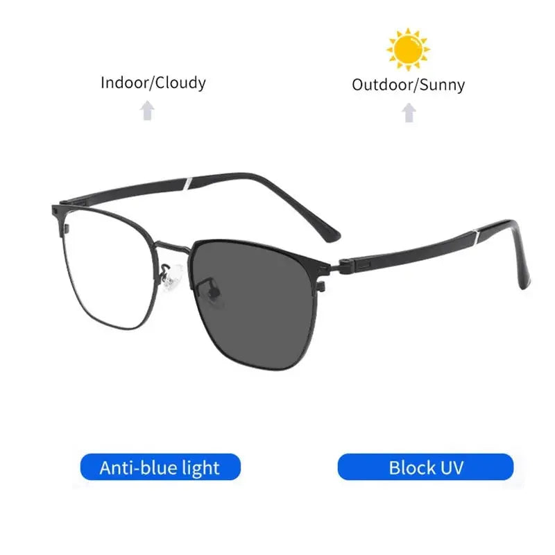 Unisex Square Full Rim Titanium Reading Glasses 6120 — view 5 | Rx Spectacle