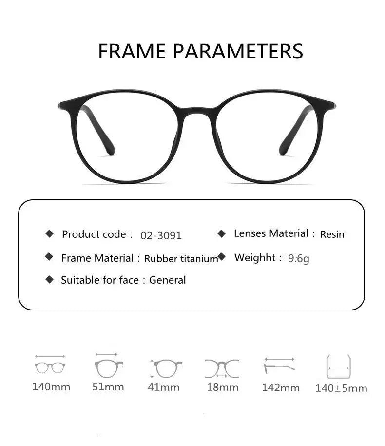Unisex Round Full Rim Titanium Reading Glasses 23091 — view 17 | Rx Spectacle