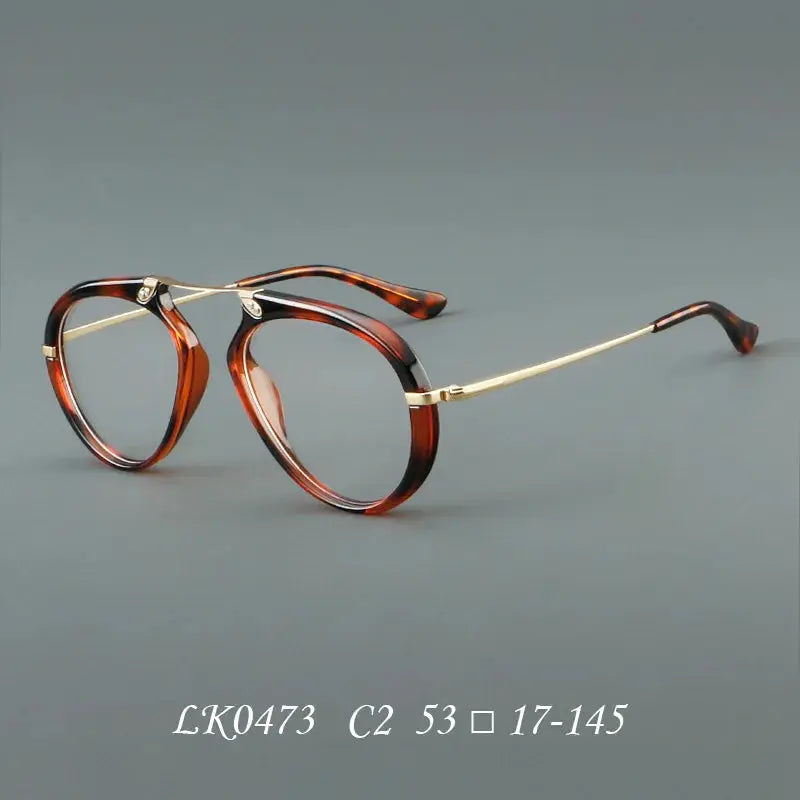 Unisex Oval Full Rim Titanium Prescription Glasses 720473 — view 3 | Rx Spectacle