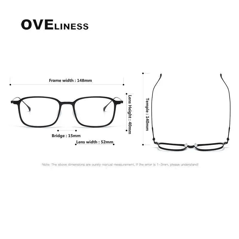 Unisex Square Full Rim Titanium Prescription Glasses 8644 — view 8 | Rx Spectacle