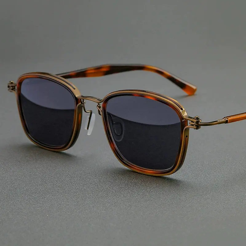 Unisex Square Full Rim Titanium Prescription Glasses 19546 — view 5 | Rx Spectacle