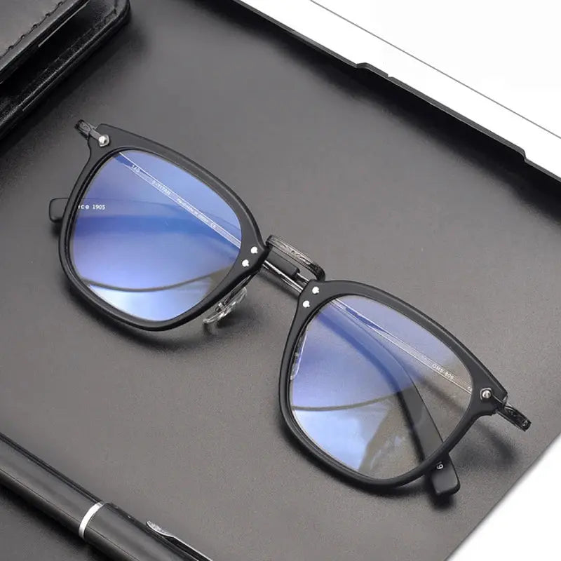 Unisex Square Full Rim Titanium Prescription Glasses G806 — view 2 | Rx Spectacle