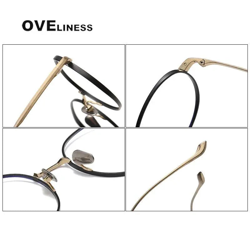 Unisex Round Full Rim Titanium Prescription Glasses — view 9 | Rx Spectacle