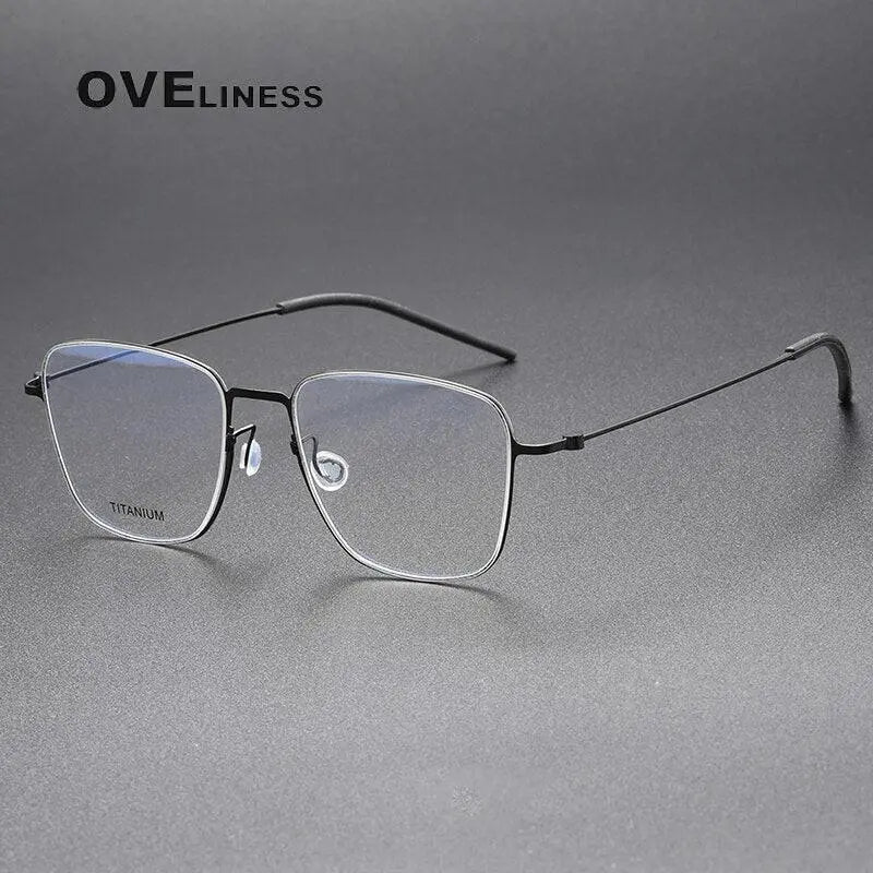 Unisex Square Full Rim Titanium Prescription Glasses 5506 — view 2 | Rx Spectacle