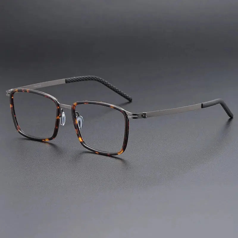 Men's Square Full Rim Titanium Oversized Prescription Glasses 698009 — view 6 | Rx Spectacle