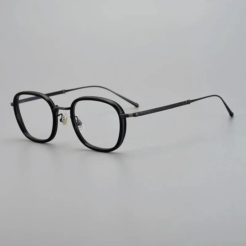 Unisex Square Full Rim Titanium Prescription Glasses 195910 — view 6 | Rx Spectacle