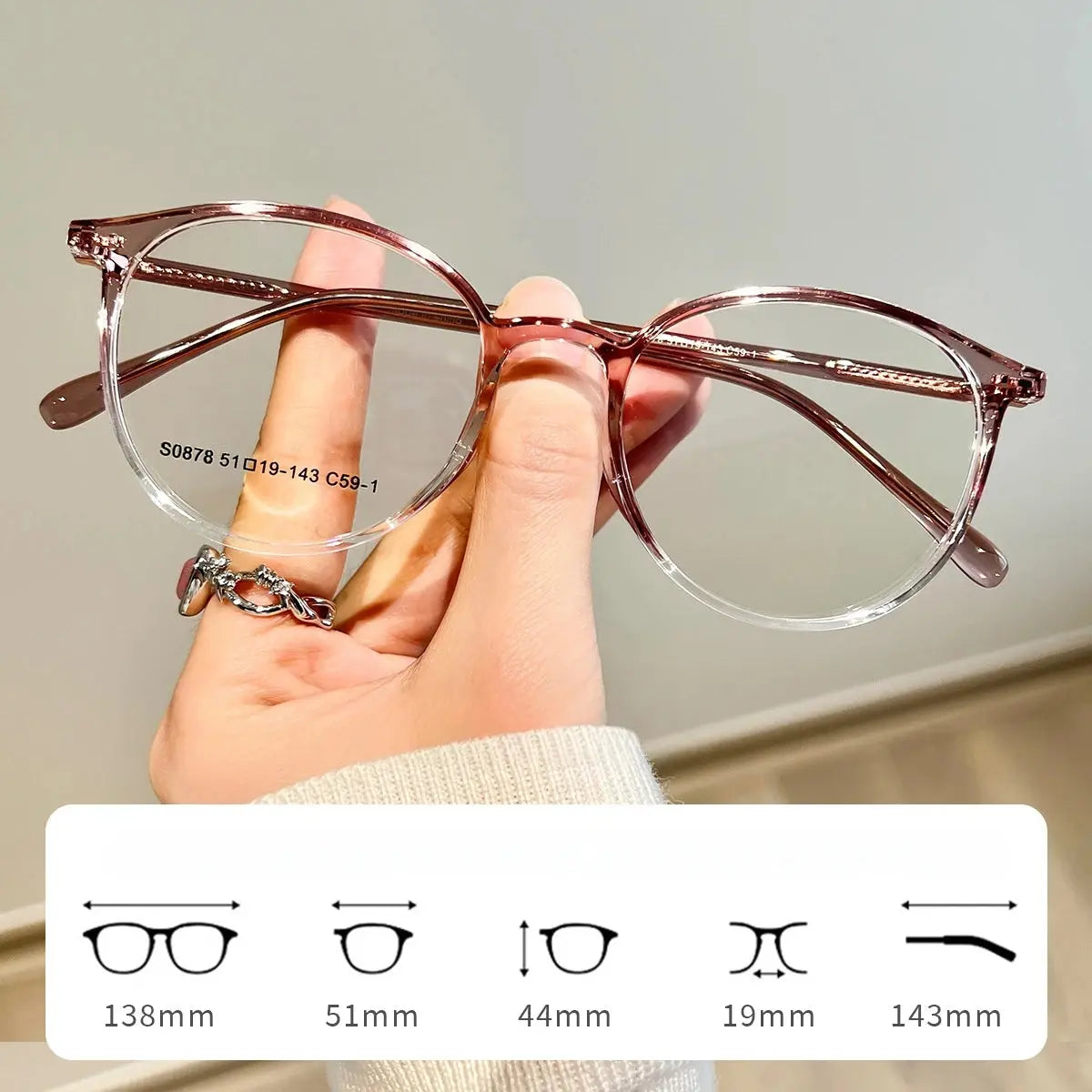 Women's Oval Full Rim Acetate Prescription Glasses 660878 — view 4 | Rx Spectacle