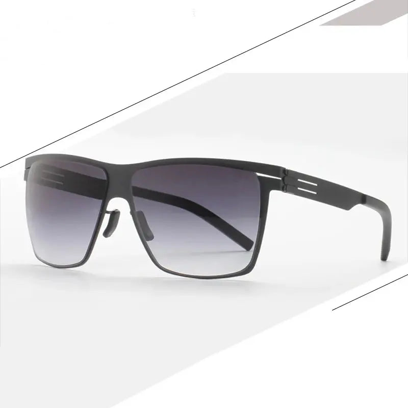 Men's Square Full Rim Stainless Steel Prescription Glasses 521461 — view 2 | Rx Spectacle
