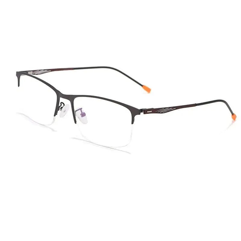 Unisex Square Semi-Rimless Alloy Prescription Glasses P8836 — view 6 | Rx Spectacle