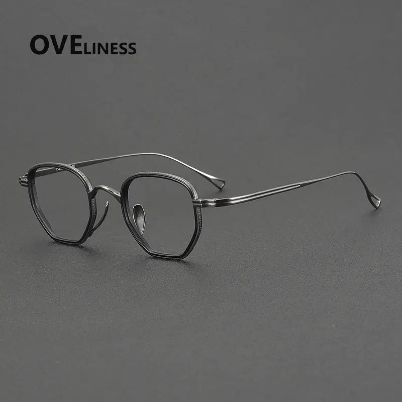 Unisex Square Full Rim Titanium Prescription Glasses 641235 — view 6 | Rx Spectacle