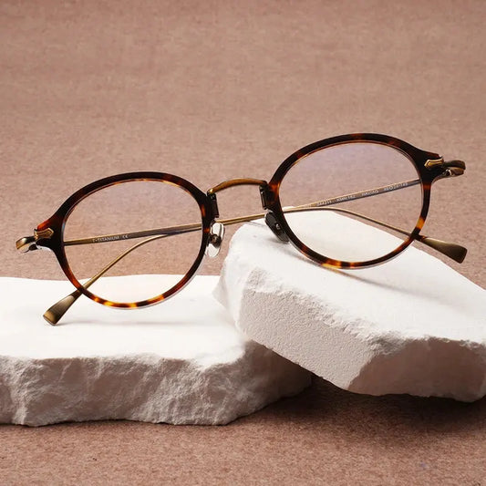Unisex Oval Full Rim Titanium Prescription Glasses 34182 — view 1 | Rx Spectacle