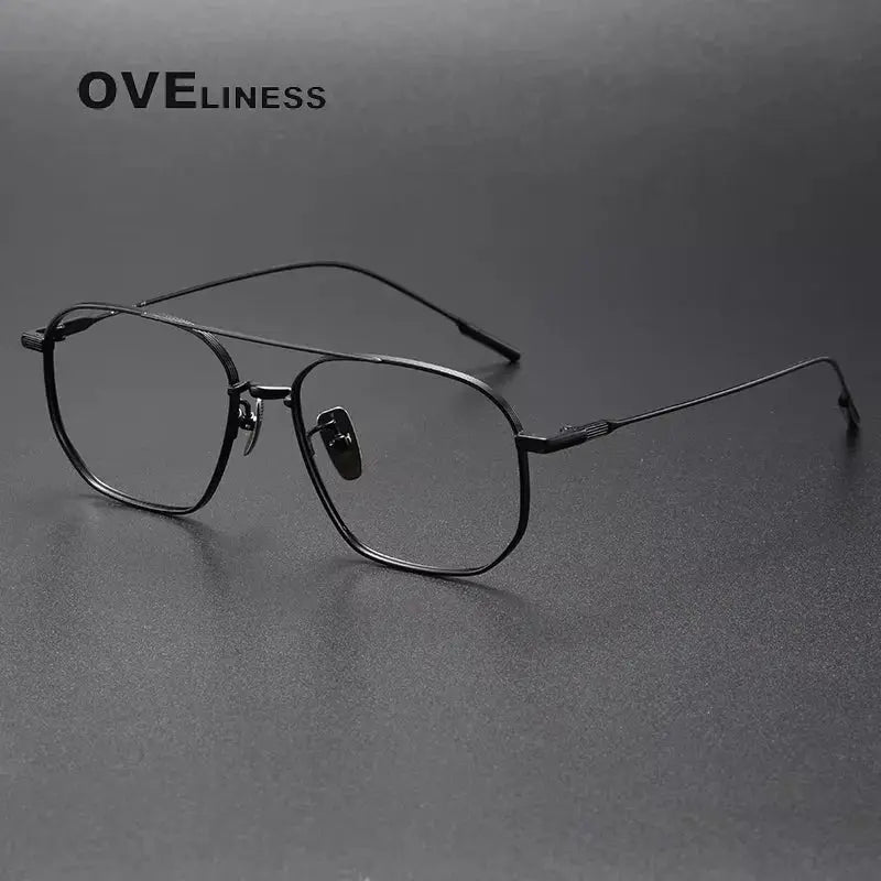 Women's Oval Full Rim Titanium Double Bridge Prescription Glasses 369133 — view 4 | Rx Spectacle