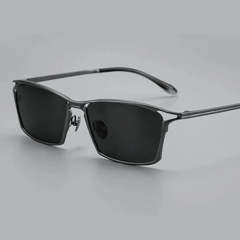 Men's Square Full Rim Titanium Oversized Prescription Glasses 366885 — view 9 | Rx Spectacle