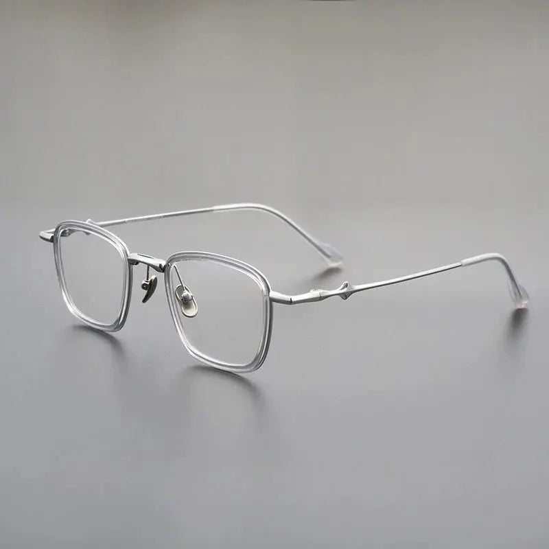 Unisex Square Full Rim Titanium Prescription Glasses M81224 — view 7 | Rx Spectacle