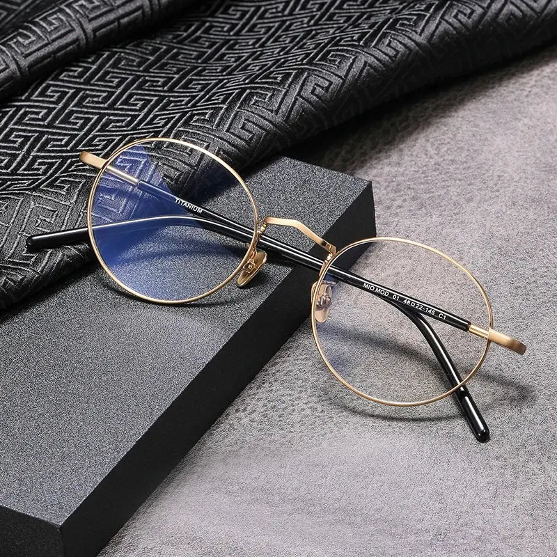 Women's Oval Full Rim Titanium Prescription Glasses 482214 — view 6 | Rx Spectacle