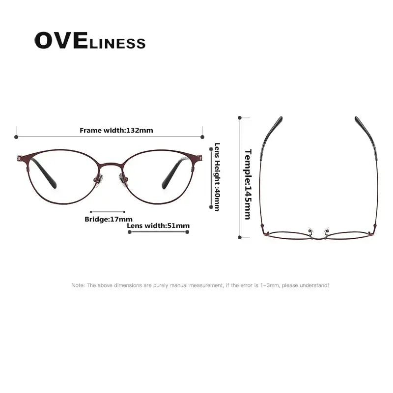 Women's Oval Full Rim Titanium Prescription Glasses 22004 — view 2 | Rx Spectacle