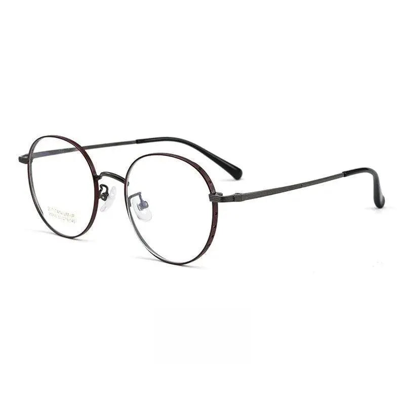 Unisex Round Full Rim Titanium Prescription Glasses 95955bt — view 10 | Rx Spectacle