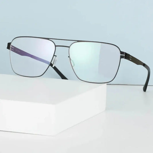 Women's Square Full Rim Stainless Steel Prescription Glasses Bm001 — view 1 | Rx Spectacle
