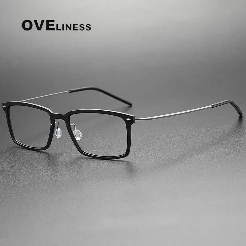 Unisex Square Full Rim Titanium Prescription Glasses 396528 — view 4 | Rx Spectacle