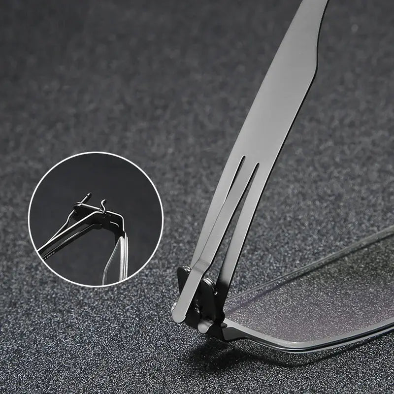 Unisex Square Full Rim Stainless Steel Prescription Glasses Ib005 — view 4 | Rx Spectacle