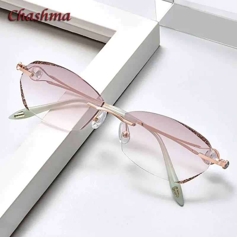 Women's Oval Rimless Titanium Prescription Glasses 52006 — view 1 | Rx Spectacle