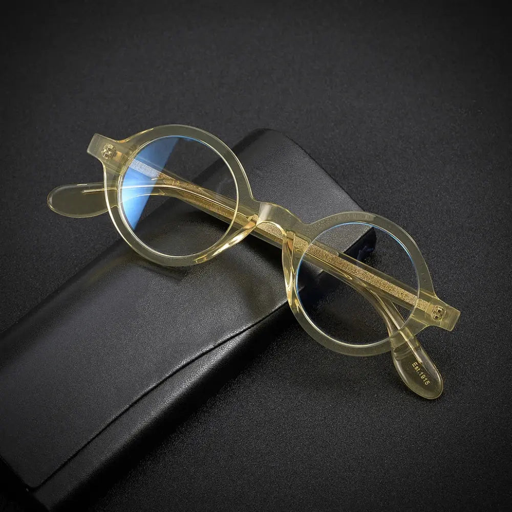 Round Full Rim Acetate Prescription Glasses 424221 — view 2 | Rx Spectacle