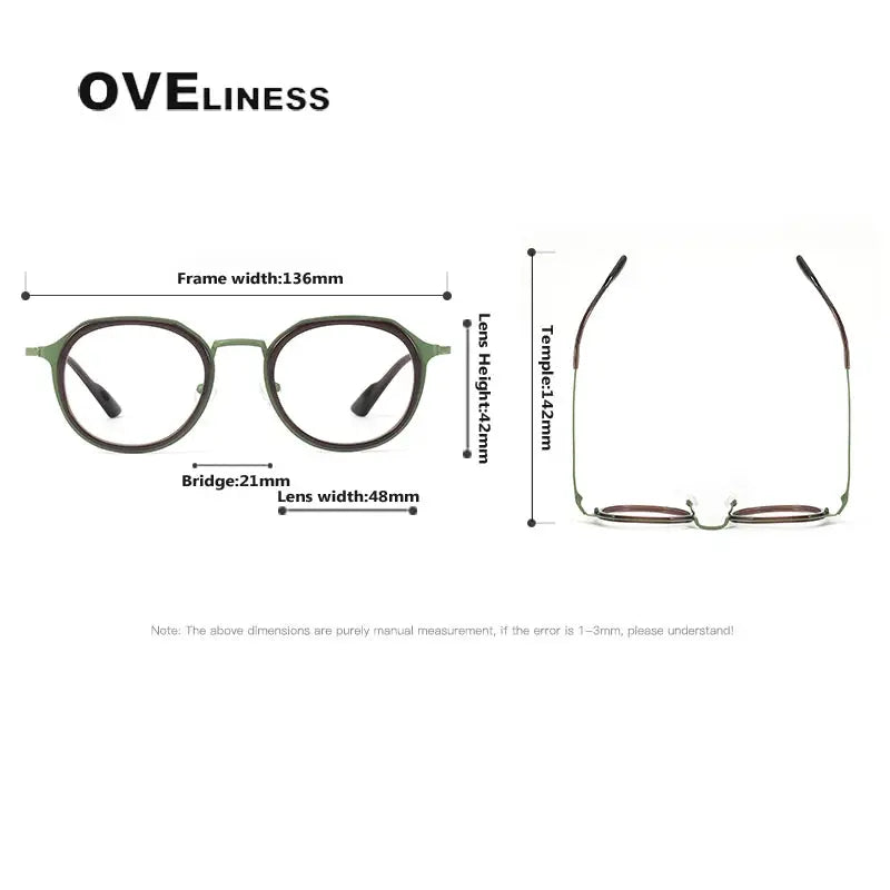 Women's Oval Full Rim Titanium Prescription Glasses 41100 — view 2 | Rx Spectacle
