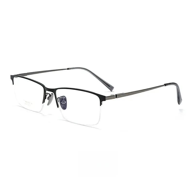 Men's Square Semi-Rimless Titanium Prescription Glasses 26002 — view 4 | Rx Spectacle