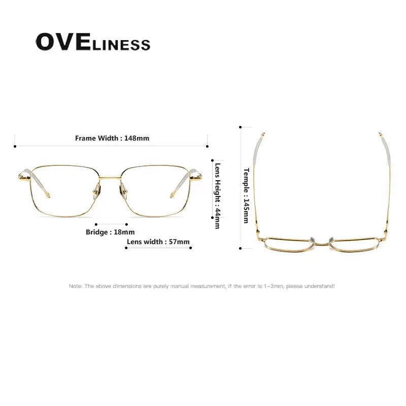 Men's Square Full Rim Titanium Oversized Prescription Glasses 14818 — view 2 | Rx Spectacle