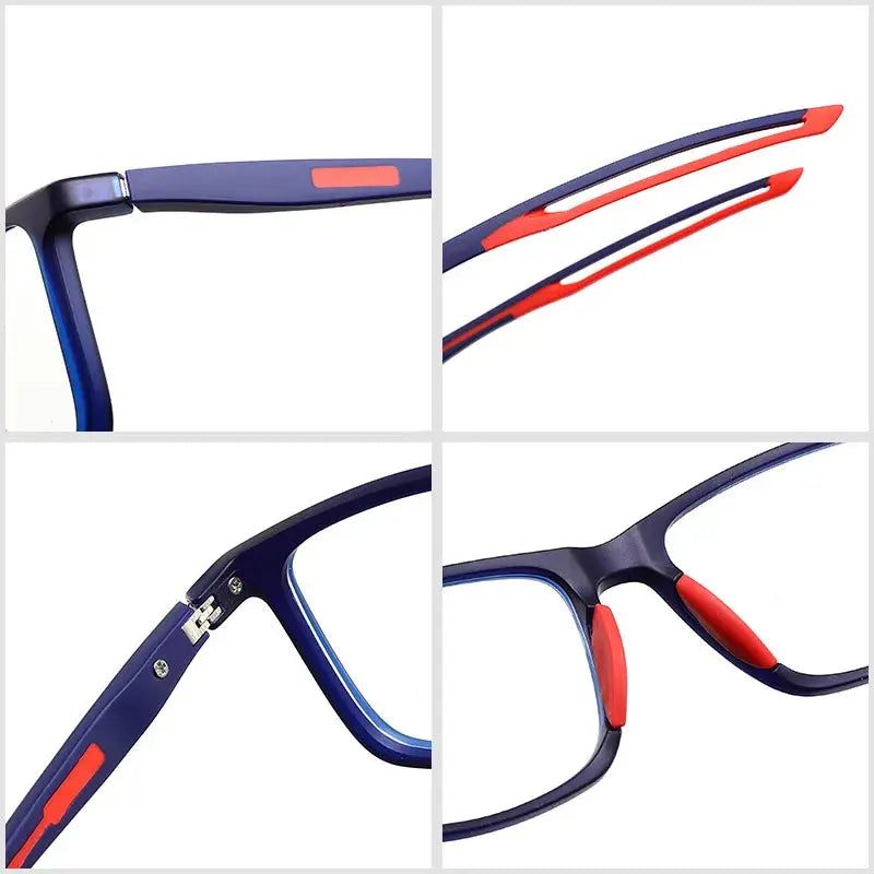 Unisex Square Full Rim TR90 Sports Glasses U001 — view 2 | Rx Spectacle