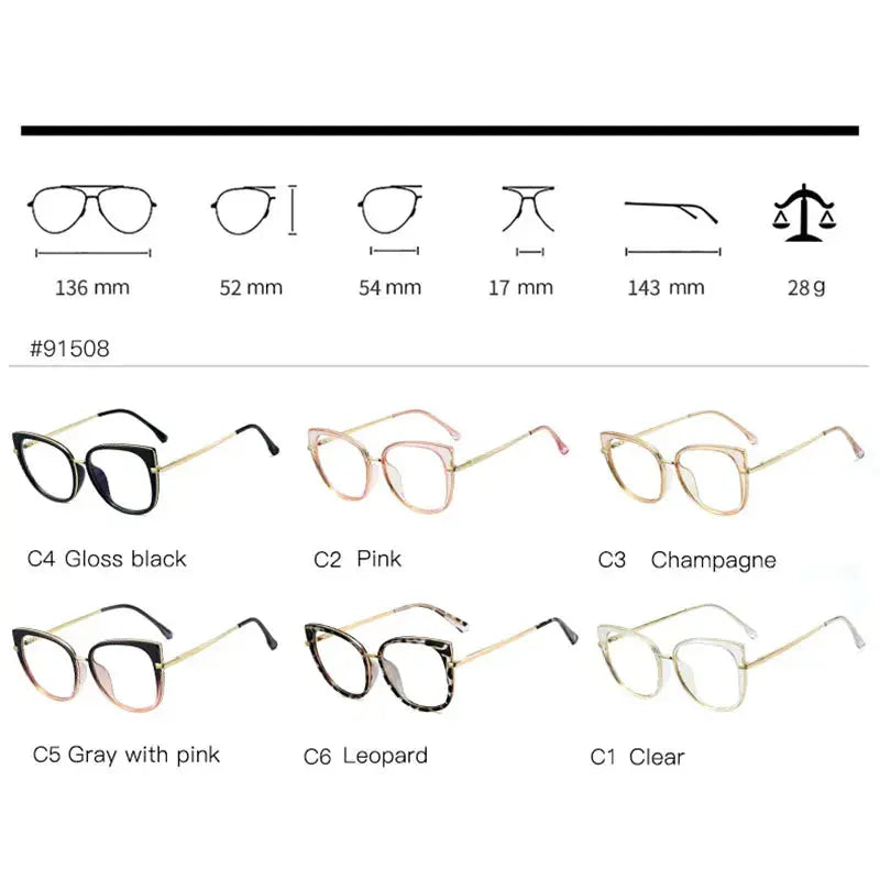 Women's Cat Eye Full Rim TR90 Prescription Glasses 191508 — view 3 | Rx Spectacle