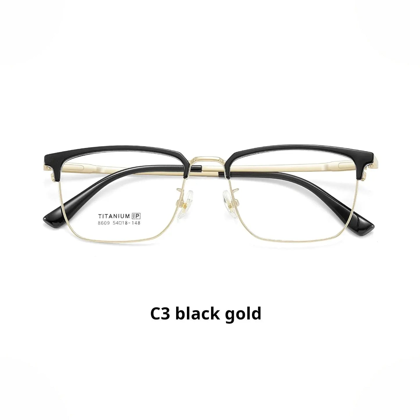Unisex Square Full Rim Titanium Oversized Prescription Glasses 728609 — view 6 | Rx Spectacle