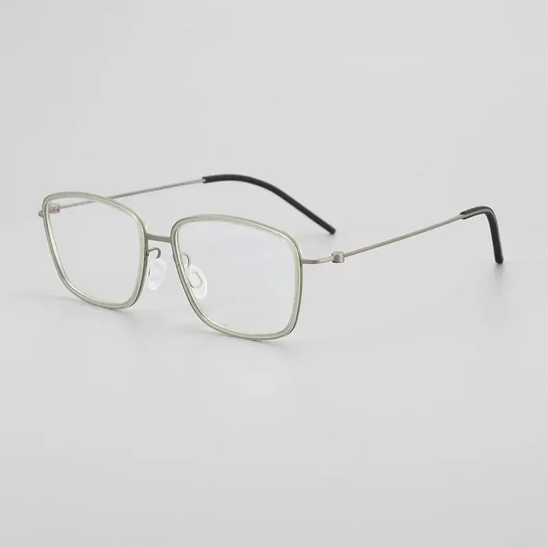 Unisex Square Full Rim Titanium Prescription Glasses 15803 — view 5 | Rx Spectacle