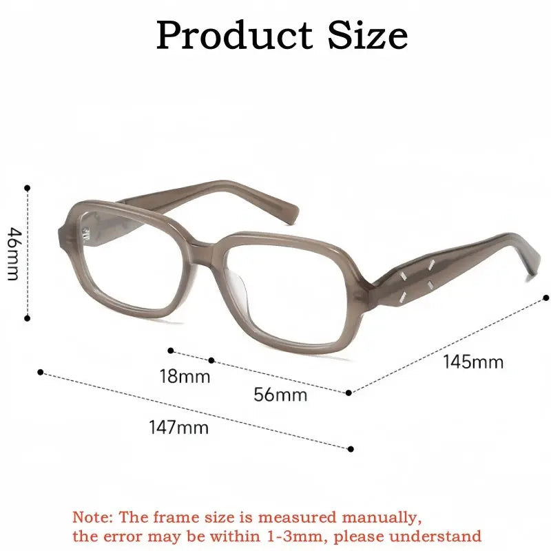 Unisex Square Full Rim Acetate Prescription Glasses 702031 — view 2 | Rx Spectacle