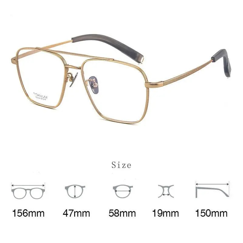 Men's Square Full Rim Titanium Prescription Glasses 500041 — view 9 | Rx Spectacle