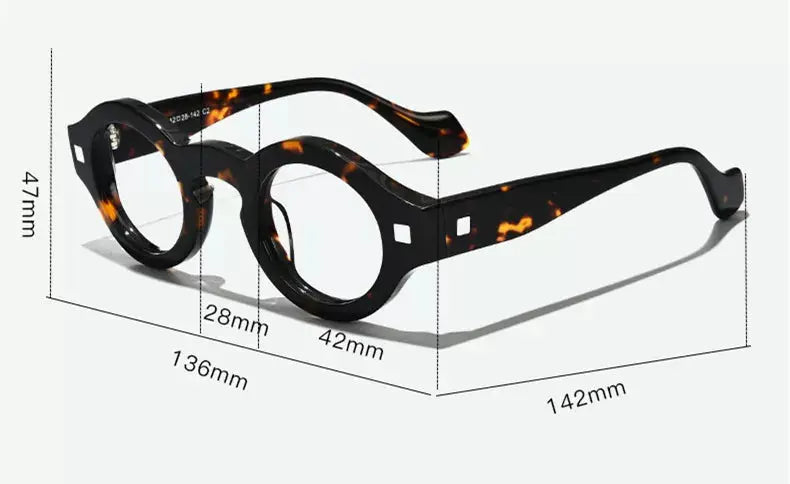 Unisex Round Full Rim Acetate Prescription Glasses L2036 — view 7 | Rx Spectacle