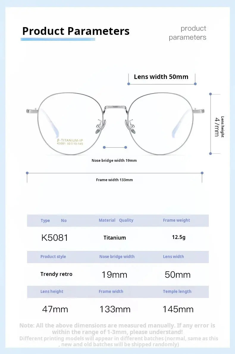 Women's Round Full Rim Titanium Prescription Glasses 50814 — view 2 | Rx Spectacle