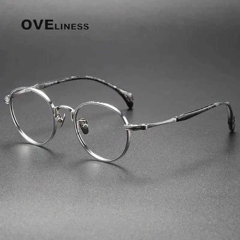 Women's Round Full Rim Titanium Prescription Glasses 80862 — view 5 | Rx Spectacle
